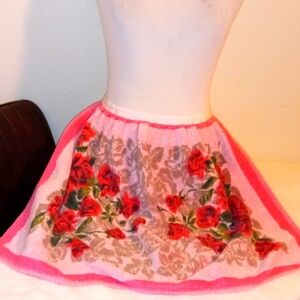 Cannon Cavalier Made USA Towel Apron‎ Pink Flowers Green